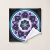 Lila Schirm und Herz .7 Badhandtuch Set (Waschlappen)