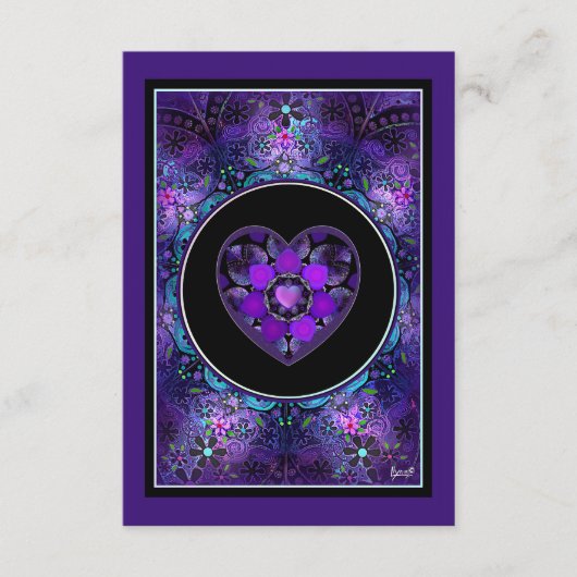 Lila Schirm und Herz .7 Begleitkarte (Vorderseite)