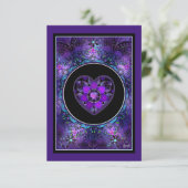 Lila Schirm und Herz .7 Begleitkarte (Stehend Vorderseite)