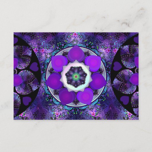 Lila Schirm und Herz .7 Begleitkarte (Vorderseite)