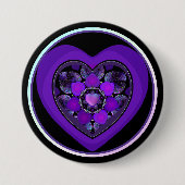 Lila Schirm und Herz .7 Button (Vorderseite)