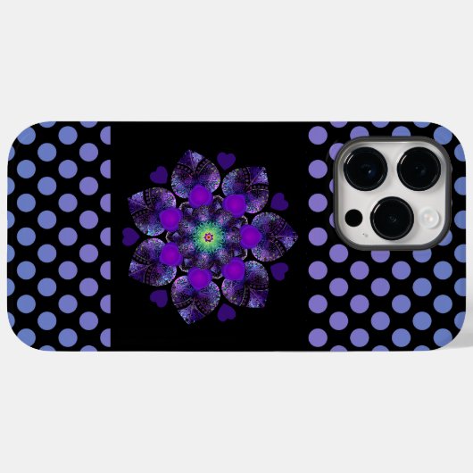 Lila Schirm und Herz .7 Case-Mate iPhone Hülle (Rückseite (Horizontal))