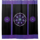 Lila Schirm und Herz .7 Duschvorhang (Vorderseite)