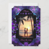 Lila Schirm und Herz .7 Einladung (Vorderseite)