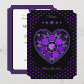 Lila Schirm und Herz .7 Einladung (Vorne/Hinten)