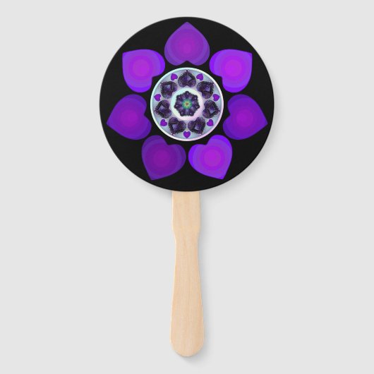 Lila Schirm und Herz .7 Fächer (Rückseite)