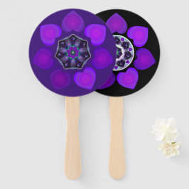 Lila Schirm und Herz .7 Fächer