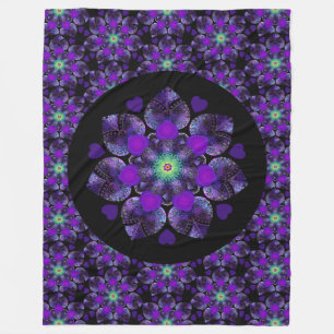 Lila Schirm und Herz .7 Fleecedecke