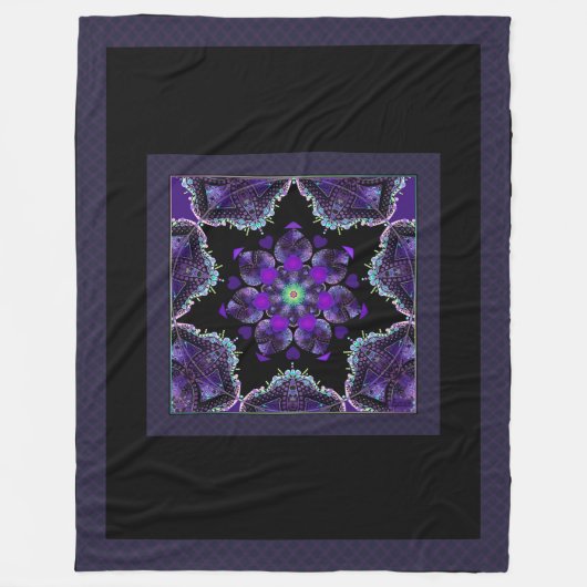 Lila Schirm und Herz .7 Fleecedecke (Vorderseite)