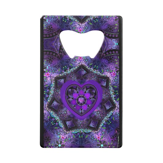 Lila Schirm und Herz .7 Geldbeutel Flaschenöffner (Vorderseite)