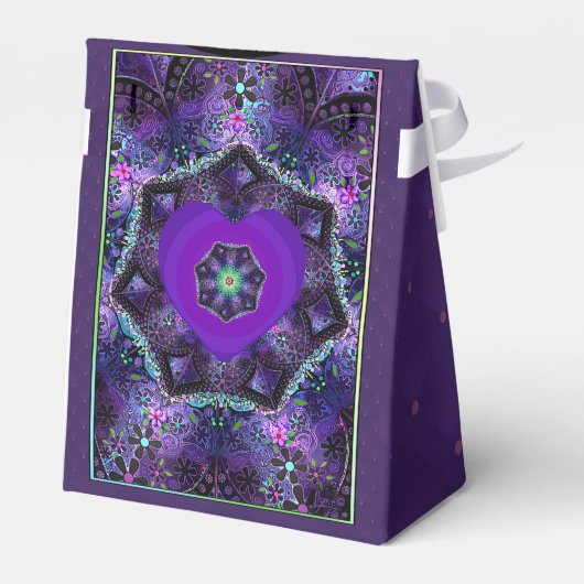 Lila Schirm und Herz .7 Geschenkschachtel (Rückseite)