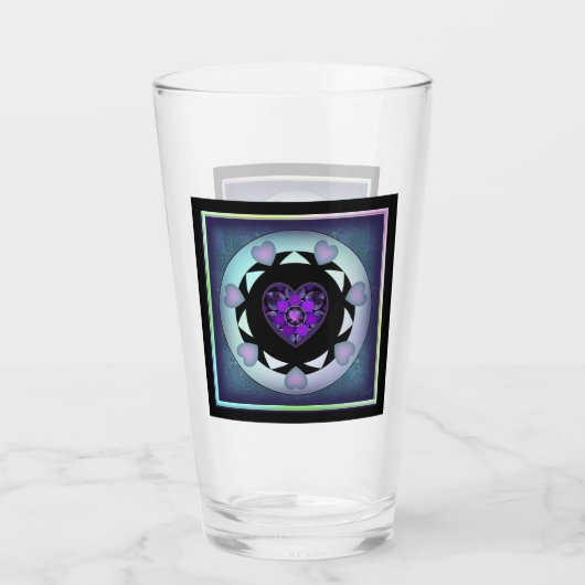 Lila Schirm und Herz .7 Glas (Rückseite)