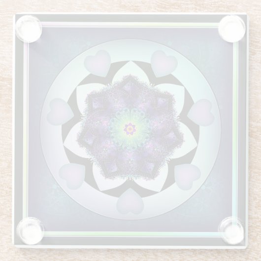 Lila Schirm und Herz .7 Glasuntersetzer (Rückseite)