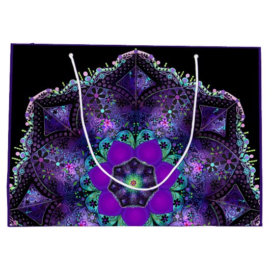 Lila Schirm und Herz .7 Große Geschenktüte (Rückseite)