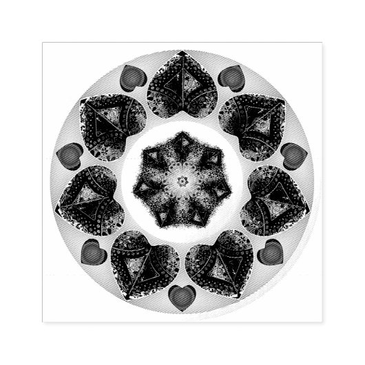 Lila Schirm und Herz .7 Gummistempel (Prägung)