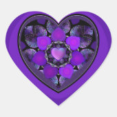 Lila Schirm und Herz.7 Herz-Aufkleber (Vorderseite)
