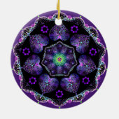 Lila Schirm und Herz .7 Keramik Ornament (Hinten)