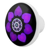 Lila Schirm und Herz .7 Keramikknauf (Rechts)