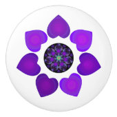 Lila Schirm und Herz .7 Keramikknauf (Vorderseite)