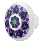 Lila Schirm und Herz .7 Keramikknauf (Rechts)