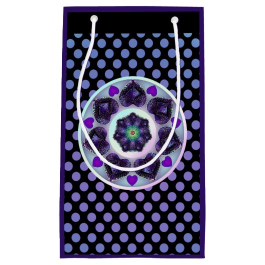 Lila Schirm und Herz .7 Kleine Geschenktüte (Vorderseite)