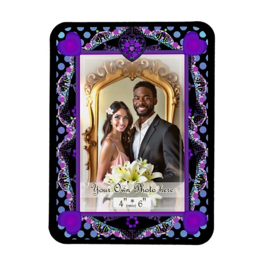 Lila Schirm und Herz .7 Magnet (Vertikal)