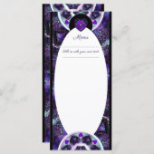 Lila Schirm und Herz .7 Menükarte (Vorne/Hinten)