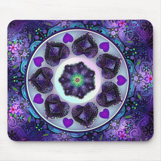 Lila Schirm und Herz .7 Mousepad (Vorne)