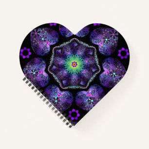 Lila Schirm und Herz .7 Notizblock