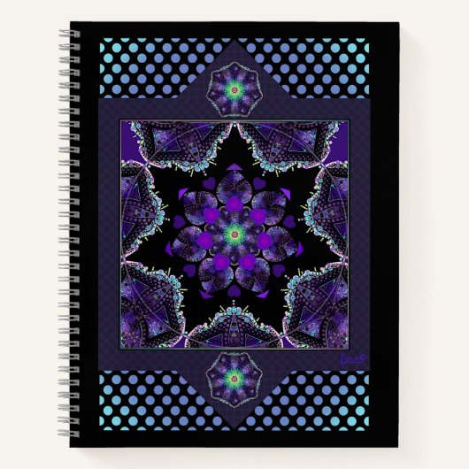 Lila Schirm und Herz .7 Notizblock (Vorderseite)