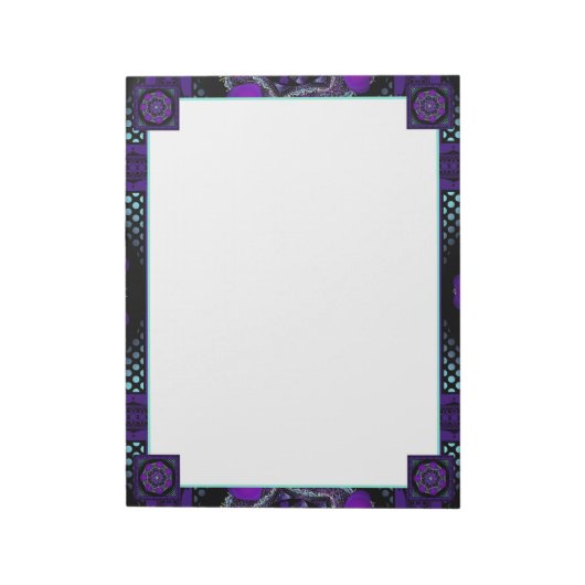 Lila Schirm und Herz .7 Notizblock (Rotiert)