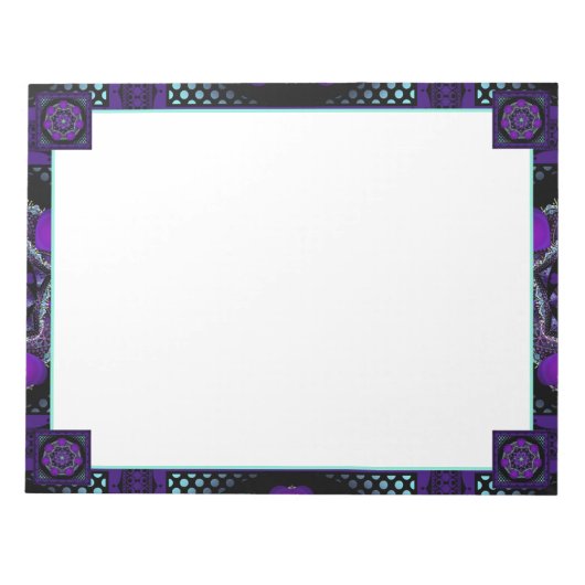 Lila Schirm und Herz .7 Notizblock (Vorderseite)