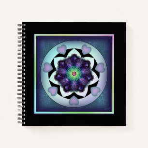 Lila Schirm und Herz .7 Notizblock