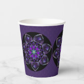 Lila Schirm und Herz .7 Pappbecher (Vorderseite)