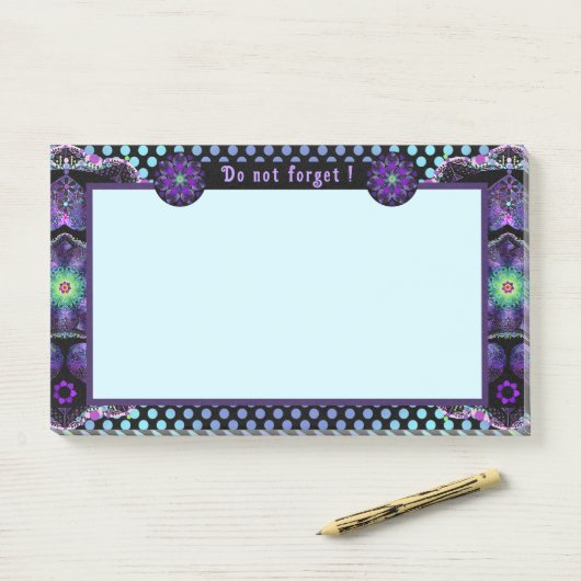 Lila Schirm und Herz .7 Post-it Klebezettel (Auf Schreibtisch)