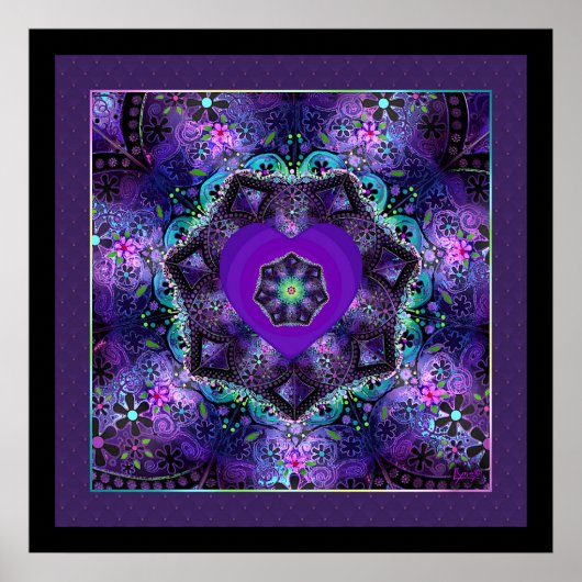 Lila Schirm und Herz .7 Poster (Vorne)