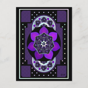 Lila Schirm und Herz .7 Postkarte