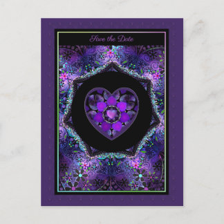 Lila Schirm und Herz .7 Postkarte