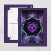 Lila Schirm und Herz .7 Postkarte (Vorne/Hinten)