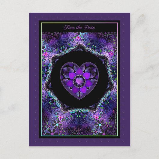 Lila Schirm und Herz .7 Postkarte (Vorderseite)