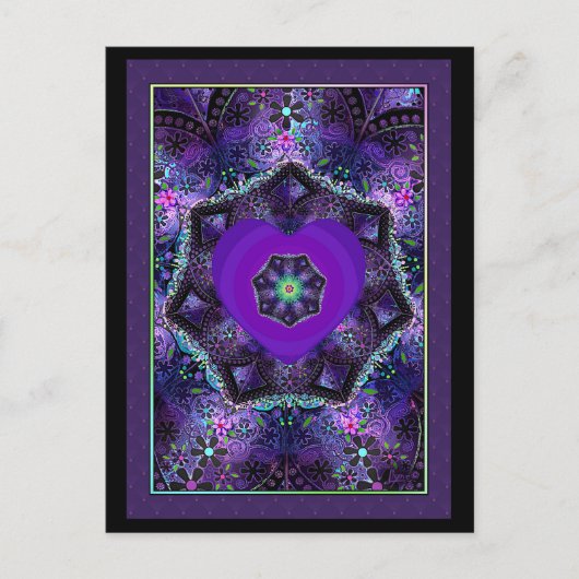 Lila Schirm und Herz.7 Postkarte (Vorderseite)