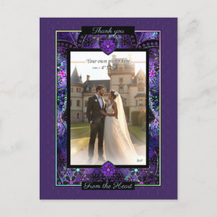 Lila Schirm und Herz .7 Postkarte