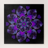 Lila Schirm und Herz .7 Puzzle (Horizontal)