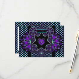 Lila Schirm und Herz .7 RSVP Karte