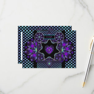 Lila Schirm und Herz .7 RSVP Karte