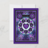 Lila Schirm und Herz .7 RSVP Karte (Vorderseite)