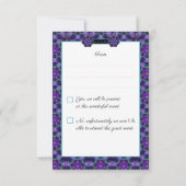 Lila Schirm und Herz .7 RSVP Karte (Rückseite)