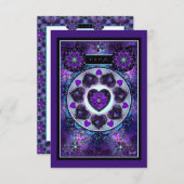 Lila Schirm und Herz .7 RSVP Karte (Vorne/Hinten)