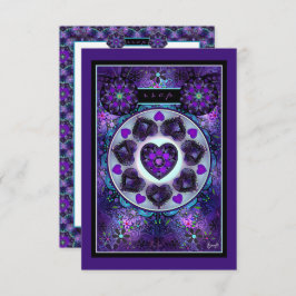 Lila Schirm und Herz .7 RSVP Karte