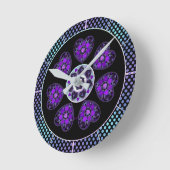 Lila Schirm und Herz .7 Runde Wanduhr (Winkel)